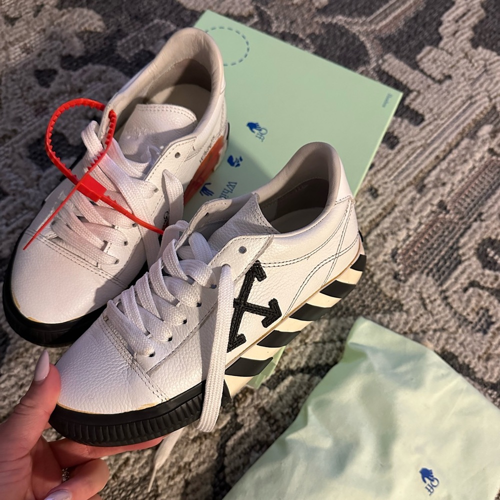 Off-White white leather sneakers